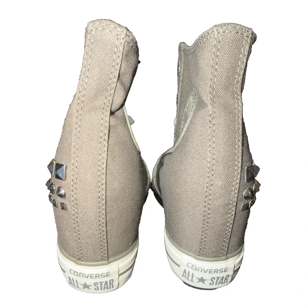 Converse Gray Studded Hidden Wedge High Top Sneakers 9